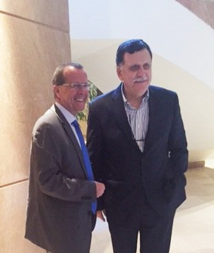 Kobler and Serraj meet in Cairo (Photo: UNSMIL)