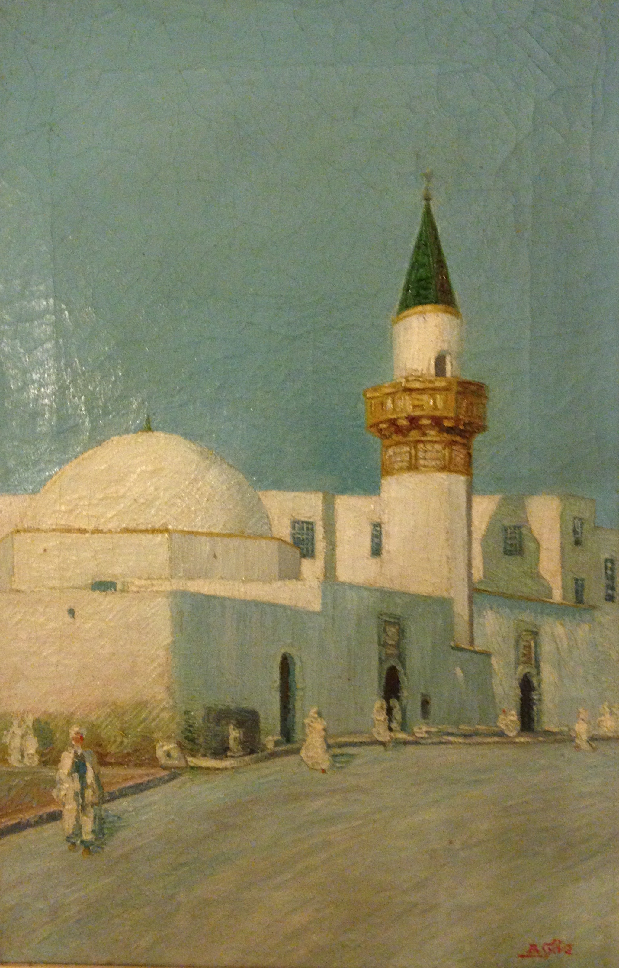 A painting of the mosque as it was in the 1920s