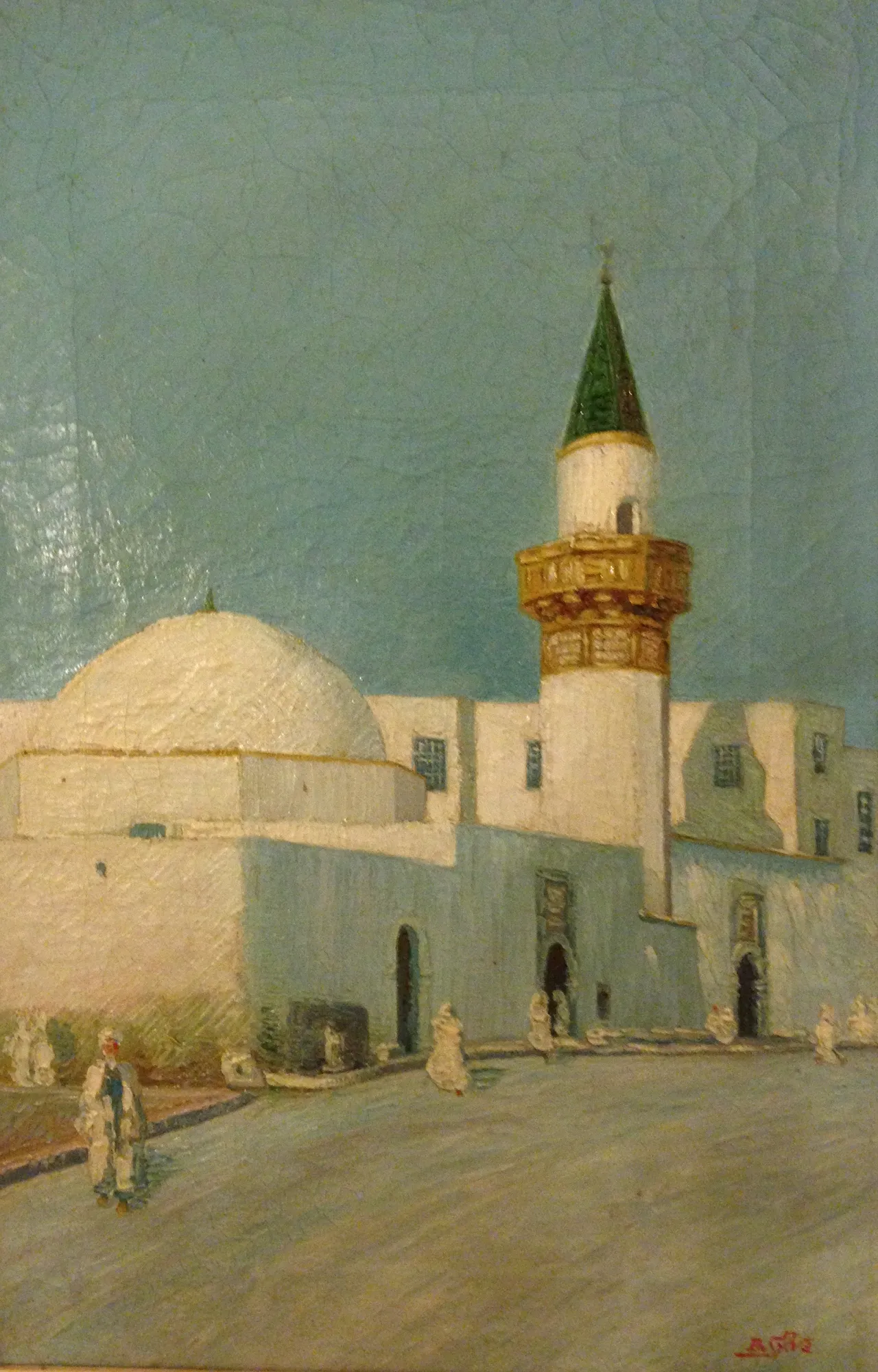 A painting of the mosque as it was in the 1920s