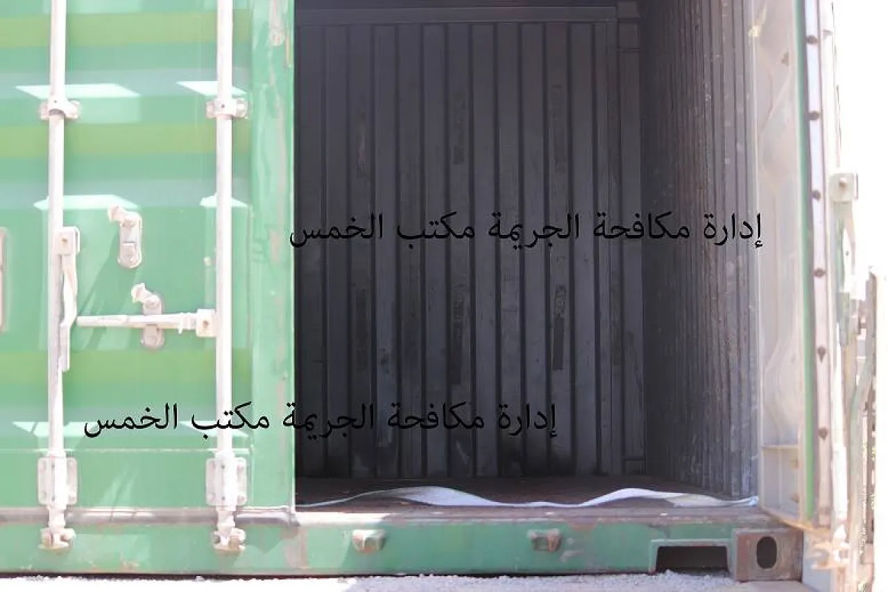 Some of the containers seized by Khoms police were empty (Source: Khoms police Counter Crime Unit).