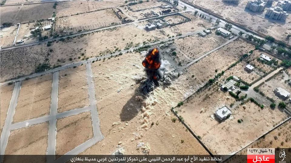 Purported IS drone photo of the suicide attack