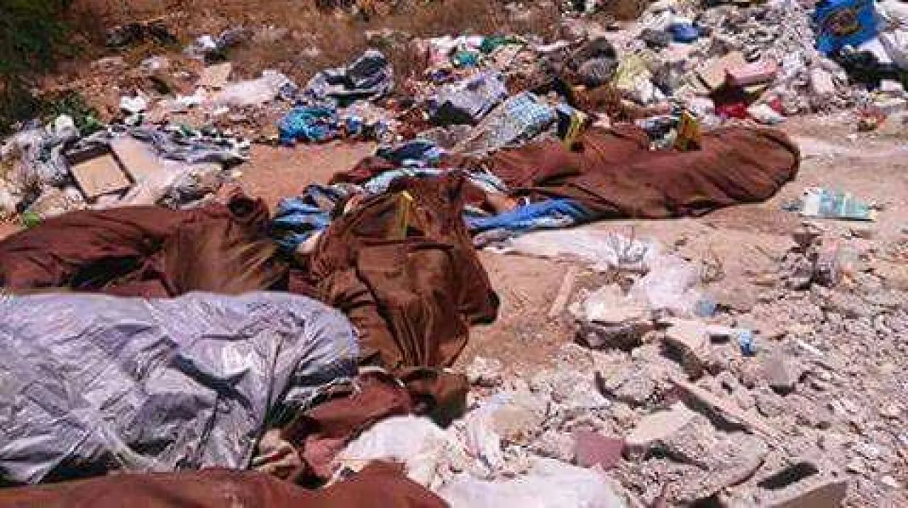 The bodies left in a garbage dump in Leithi (hoto: