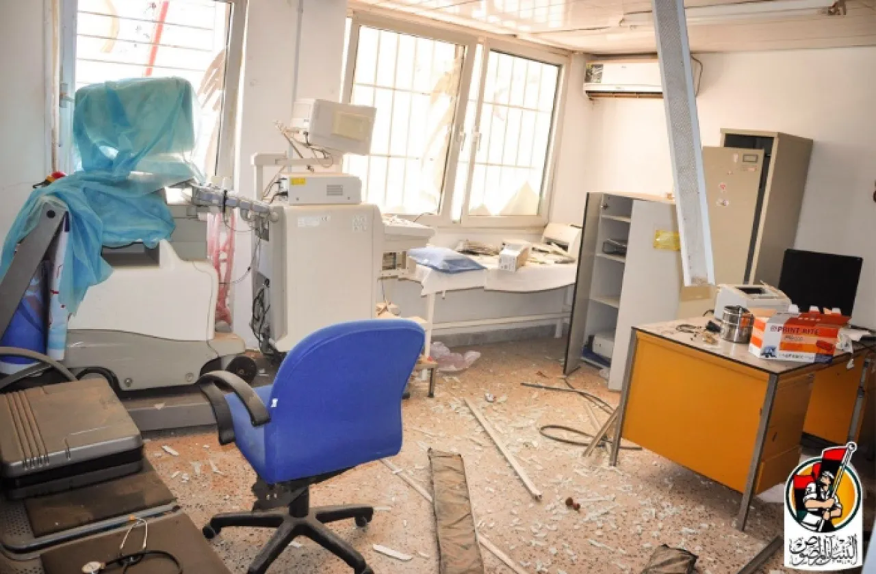 A ransacked room in Sirte's Ibn Sina hospital (Photo: Bunyan Marsous)