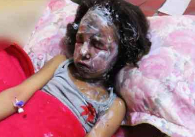But no grin from this girl who reportedly escaped Ganfouda with her family (Photo::socia media)