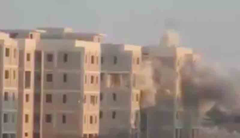 The Ganfouda 12 Buildings under attack (Photo: LNA)