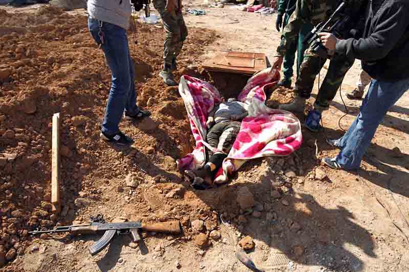 One of the bodies found in a mass grave today (Photo: social media)