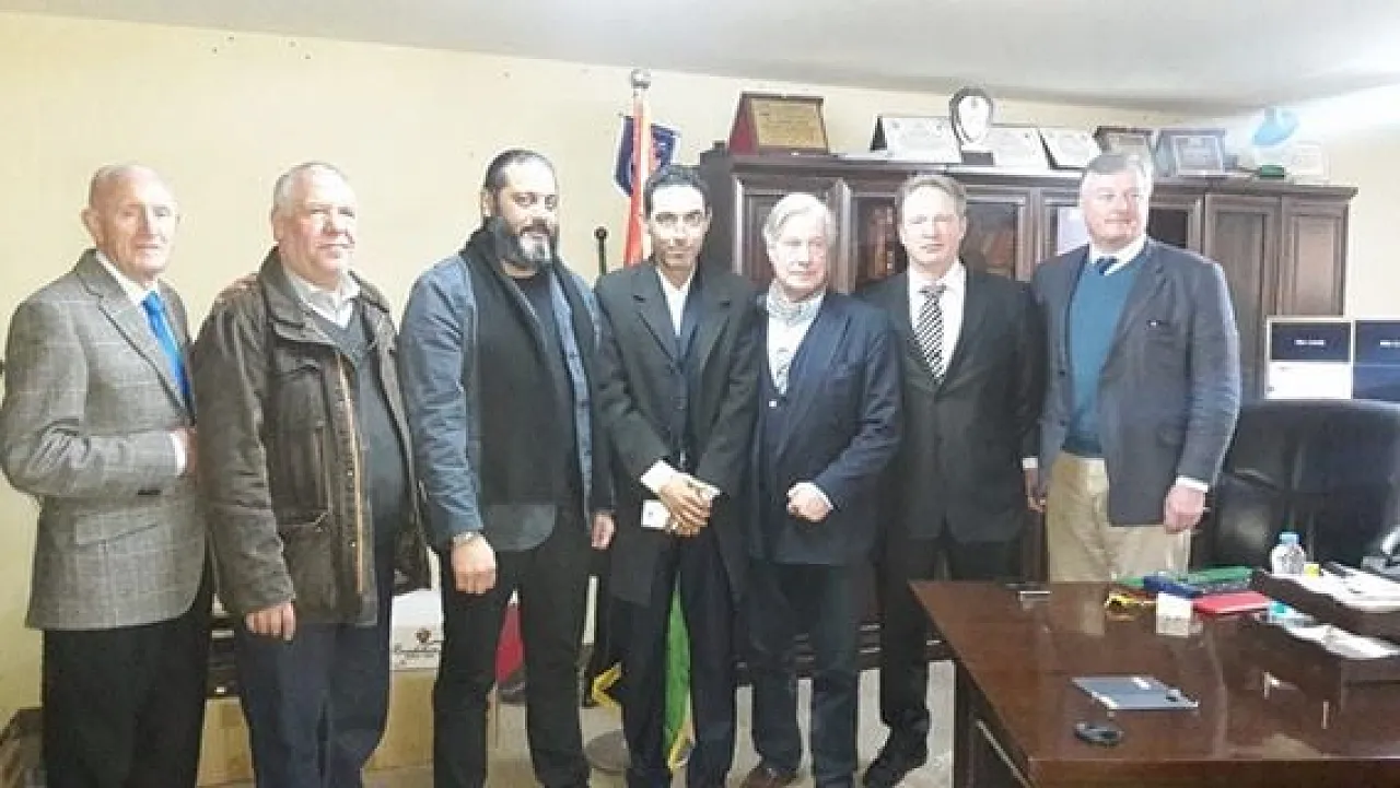 British business delgation led by Meter Meyer (3rd right) meets with Benghazi Security Director Saleh Hweidi (3rd left) 