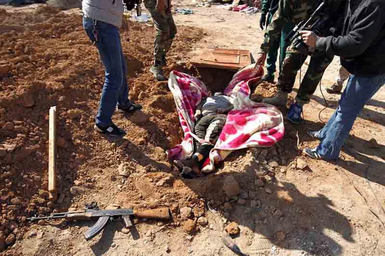 One of the bodies found in a mass grave today (Photo: social media)