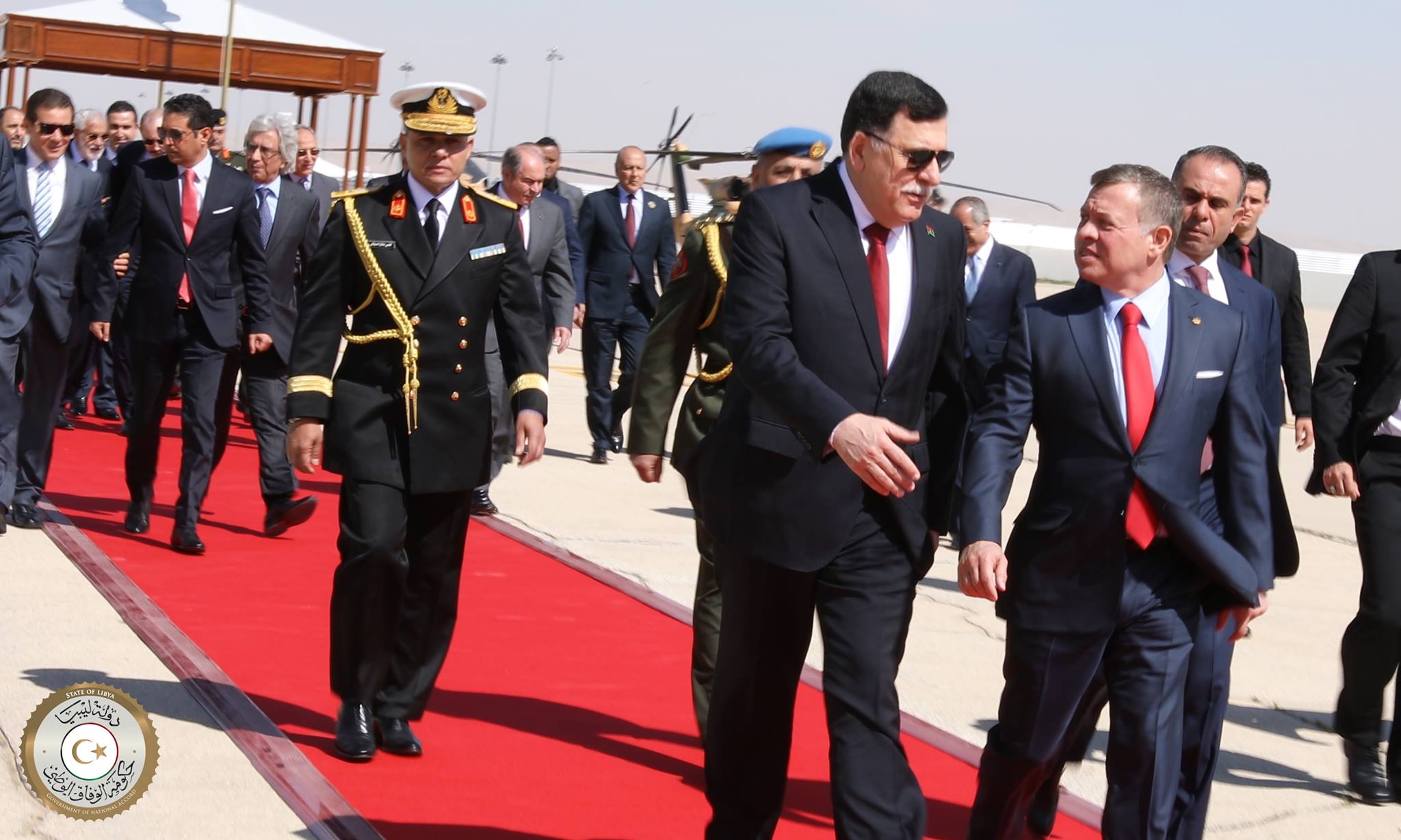 Serraj arrives arrives in Jordan for Arab Summit; HoR protests at his invitation