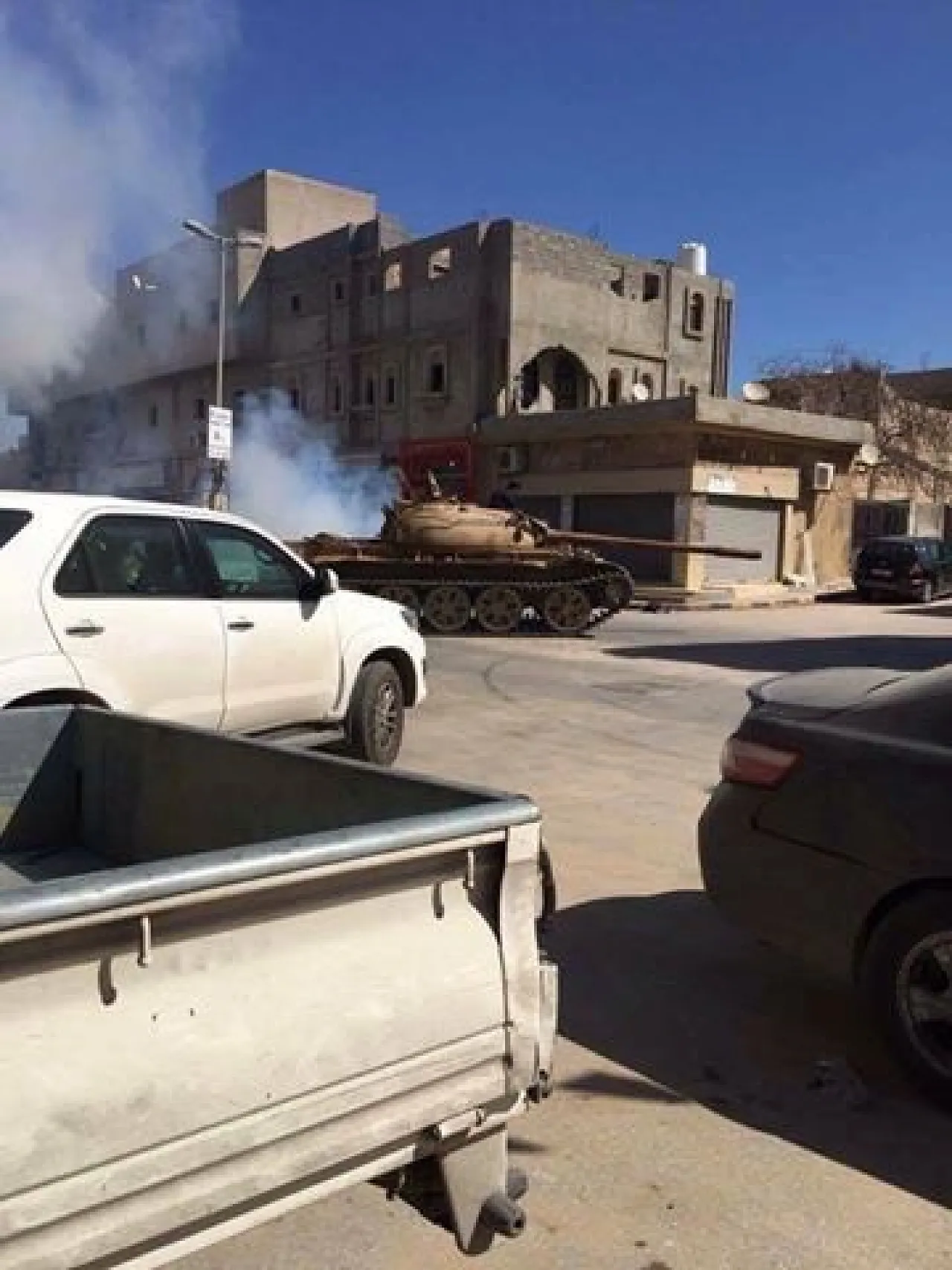 Tanks are reported in the streets of Ghut Shaal and elsewhere in west Tripoli (Photo: Social media)