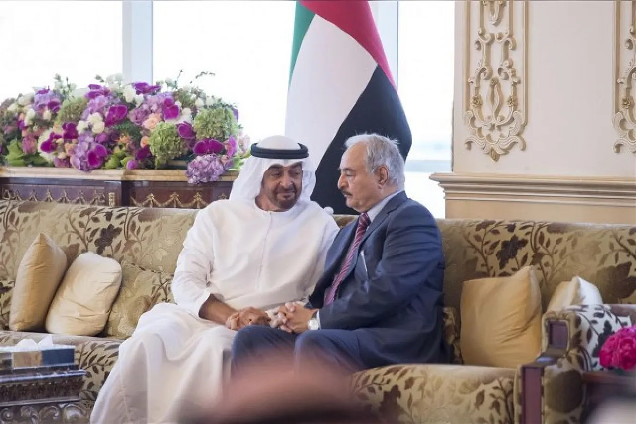 Field Marshal Khalifa hafter and Abd Dhabi Crown Pre, 