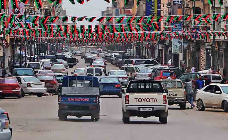 Benghazi's Shara Ashreen today (Photo: Maher Alawami)
