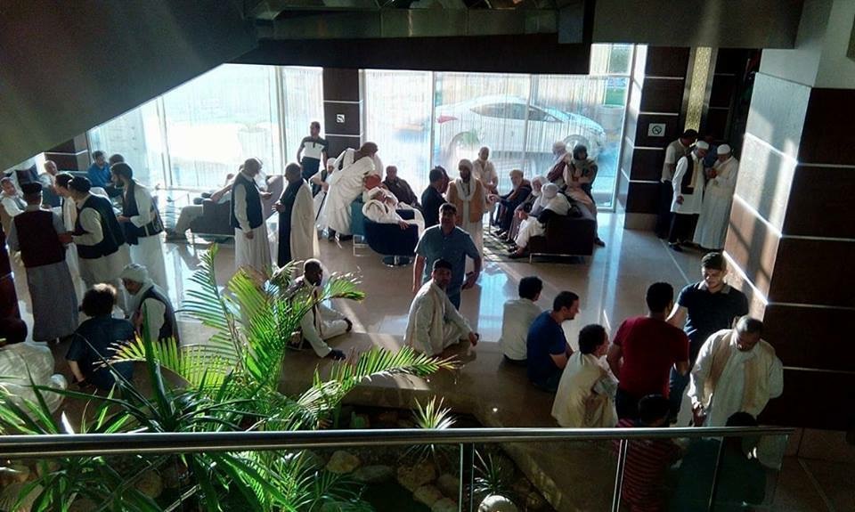 Abdullah Senussi holds court at Tripoli’s Radisson Blu Mahari Hotel