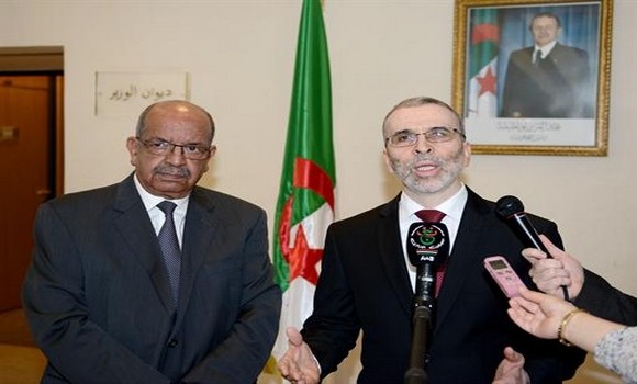 NOC chairman Mustafa Sanalla with Algeria's Foreign Minister (File photo).