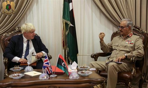 UK foreign minister presses Hafter to stick to Paris deal