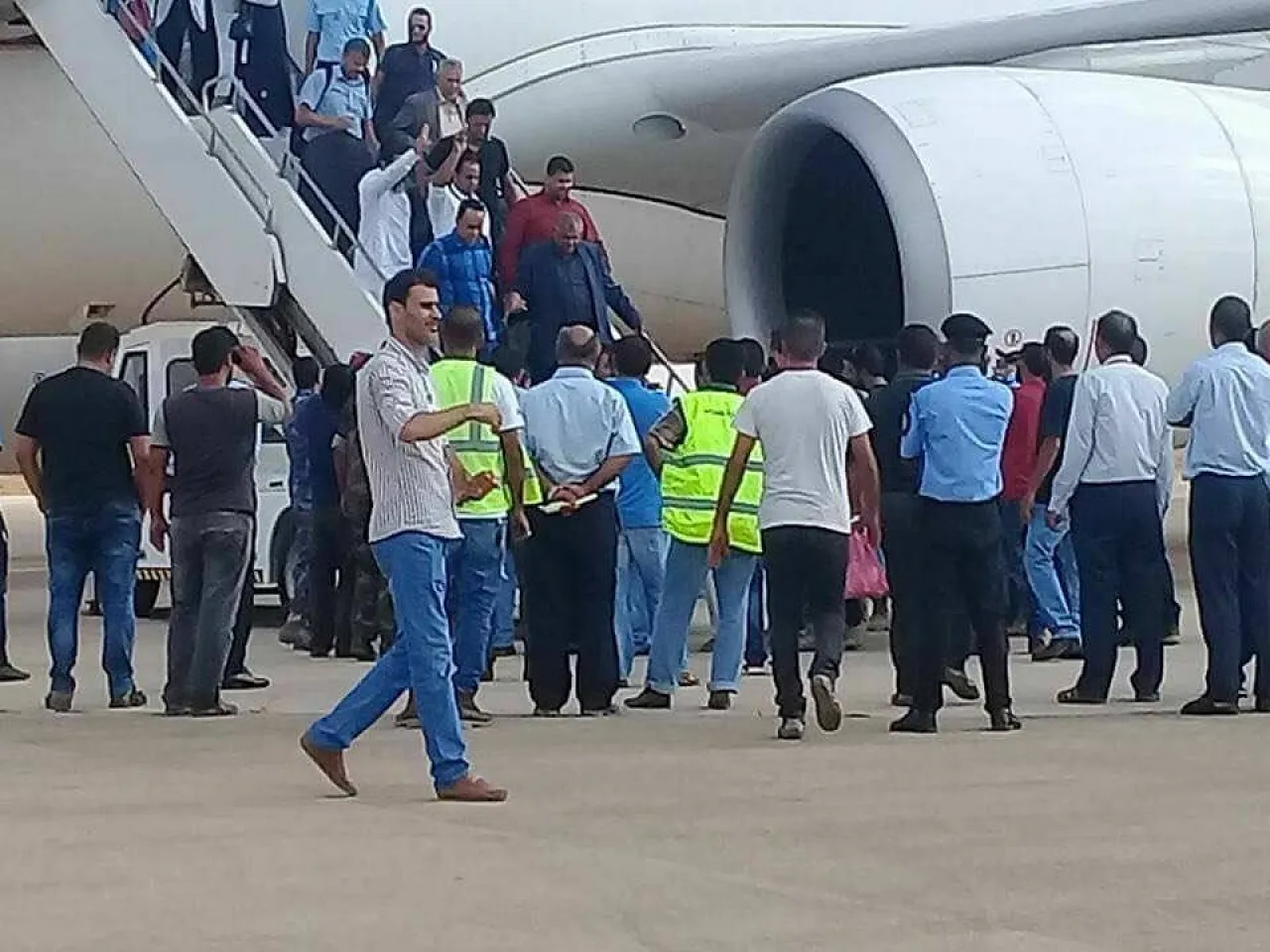 Gaem arriving Benghazi on 1 September (File photo)