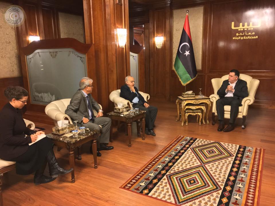 Salamé discusses road map with Serraj
