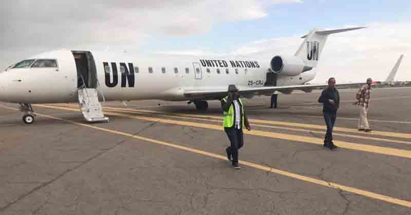 The UN plane at Mitiga today (Photo: Photo: Ayman Saif Al-Nasr)
