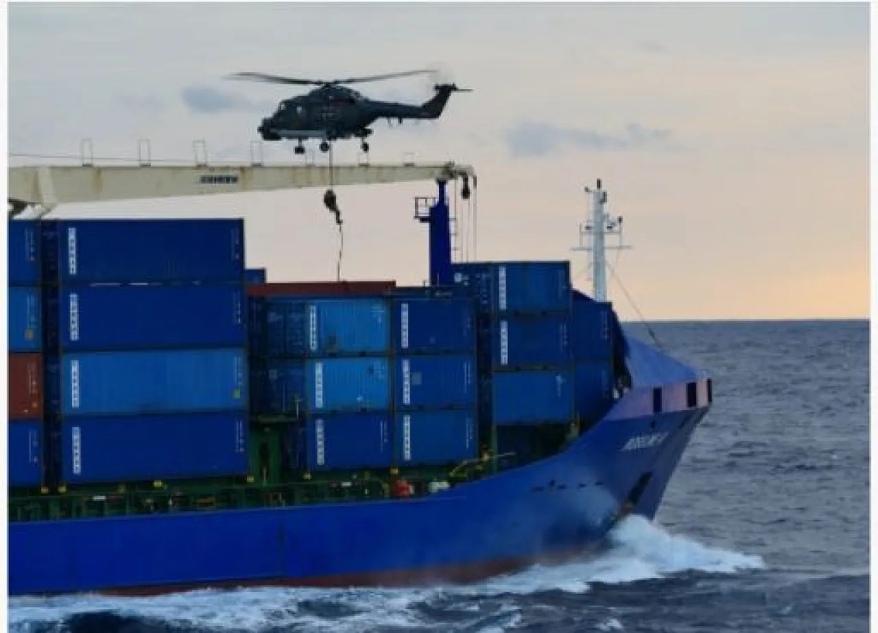 IRINI inspected a Turkish-flagged vessel bound for Libya as part of the UN Libya arms embargo (Photo: IRINI).