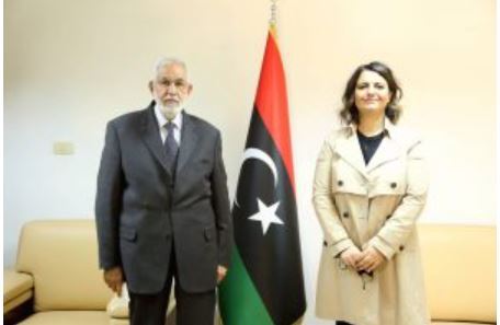 Libya’s first female Foreign Minister Najla Mangoush takes over her duties