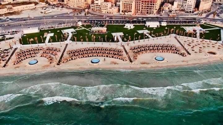 The newly refurbished central Tripoli Lido (Sinbad) resort was opened last July by Aldabaiba. Last week he ordered its destruction (Social media).