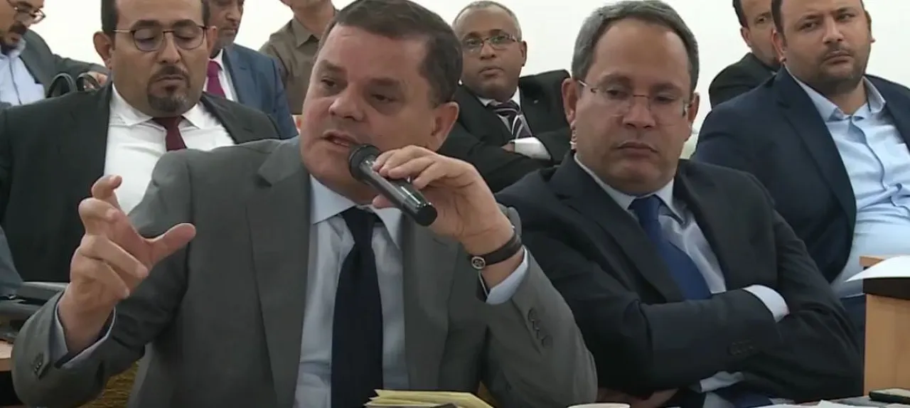 Aldabaiba answering questions at yesterday's HoR session revealed that the NOC board will be reshuffled (Photo: Mustaqbal TV).