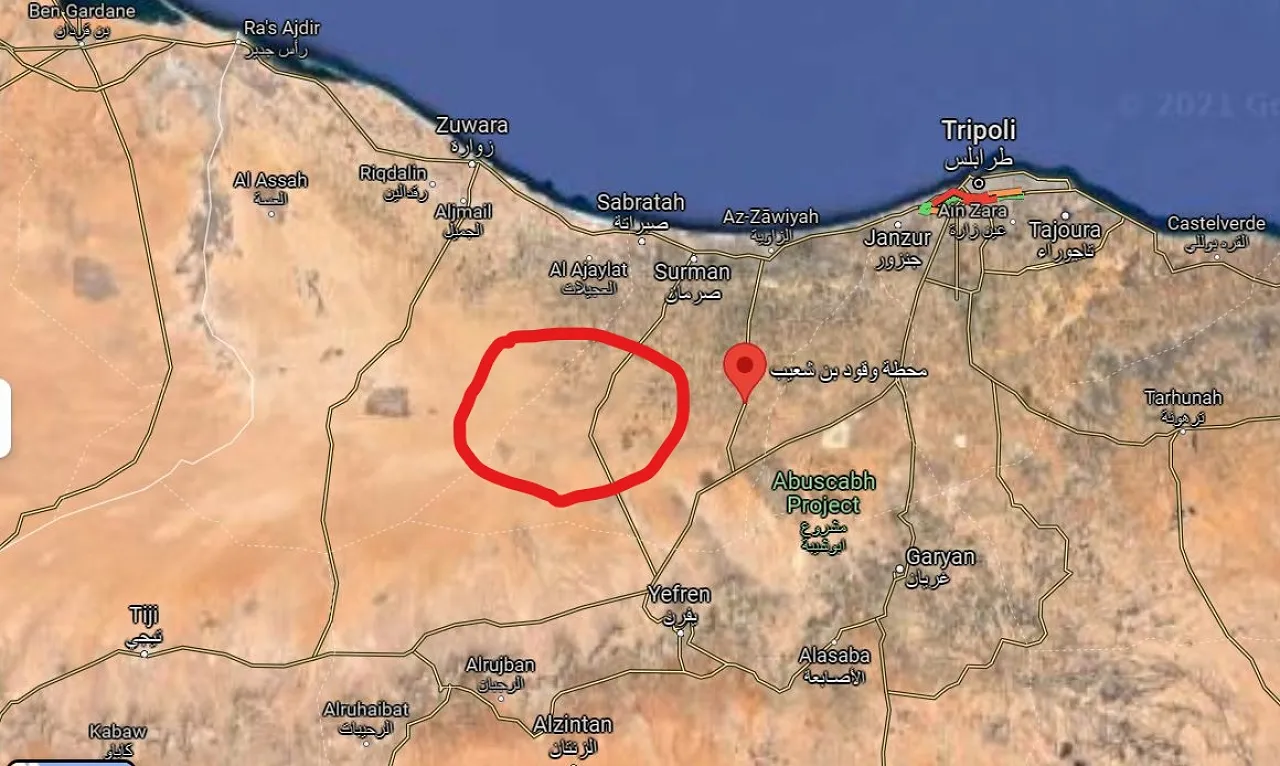The new Wadi Harir Special Economic Zone (Photo: Google Maps adapted by Libya Herald).