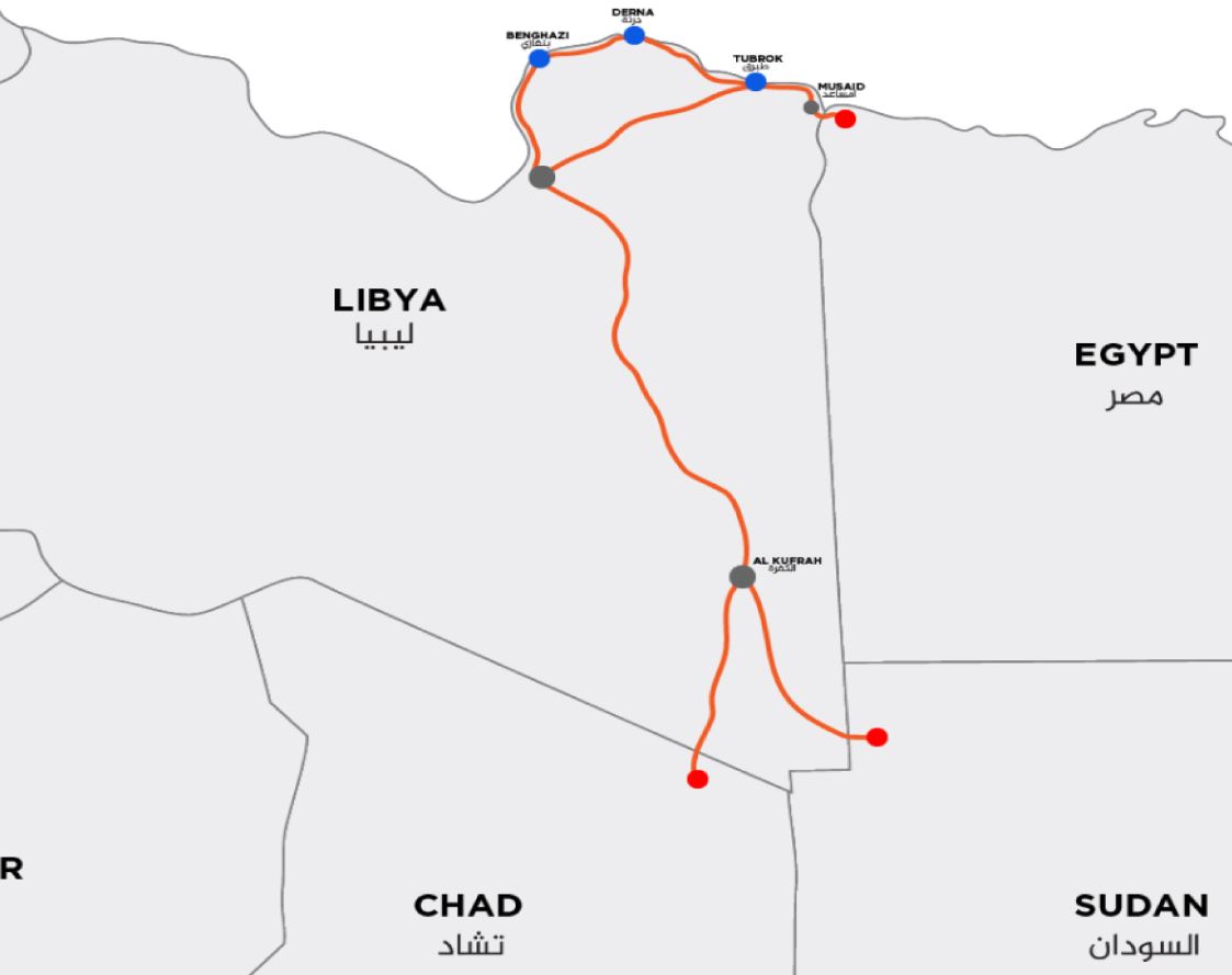 The transit trade route linking northeast Libya, Egypt and Chad and Sudan (Photo: Jowfe Caravans).