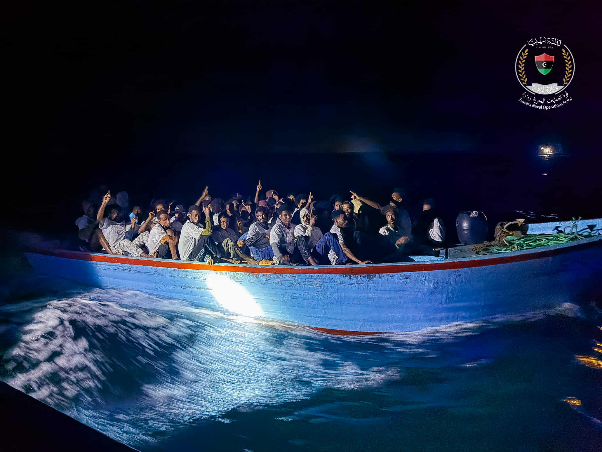 Zuwara Naval Operations Force carries out two interceptions of migrant boats within 4 hours