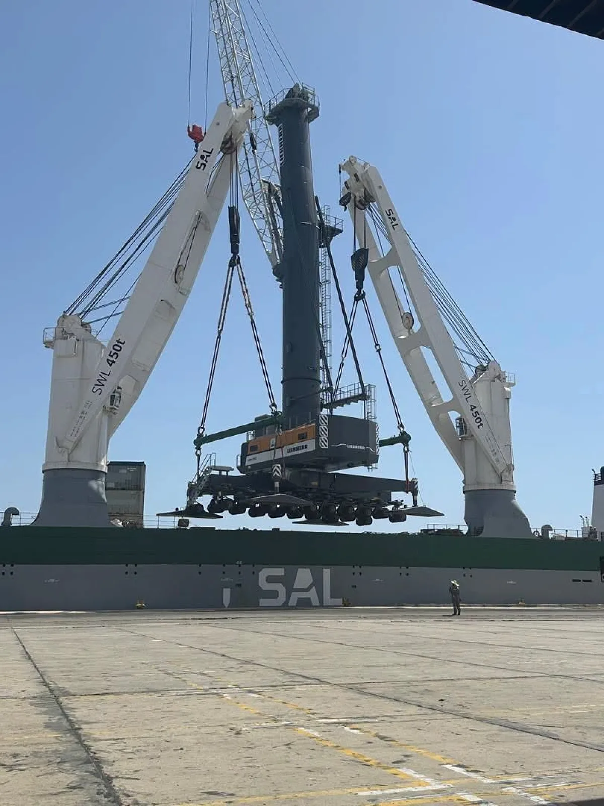 Khoms port takes delivery of new Liebherr LHM550 vertical gantry crane